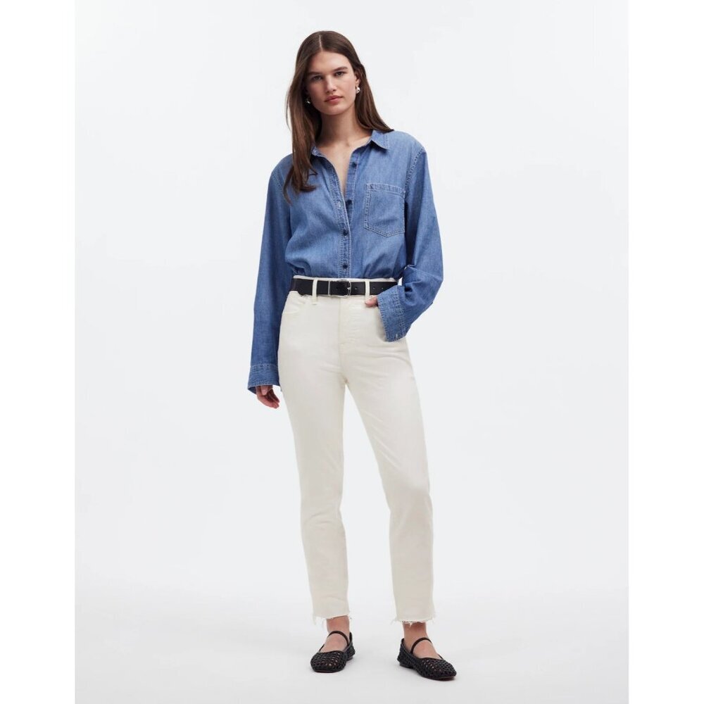 Madewell Women's Size 25 The Perfect Vintage Jean Tile White Cotton GUC**